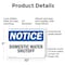 Signmission Domestic Water Shutoff, 10 in W x Rectangle, Plastic OS-2PACK-NS-P-710-L-11452 - alternate 6